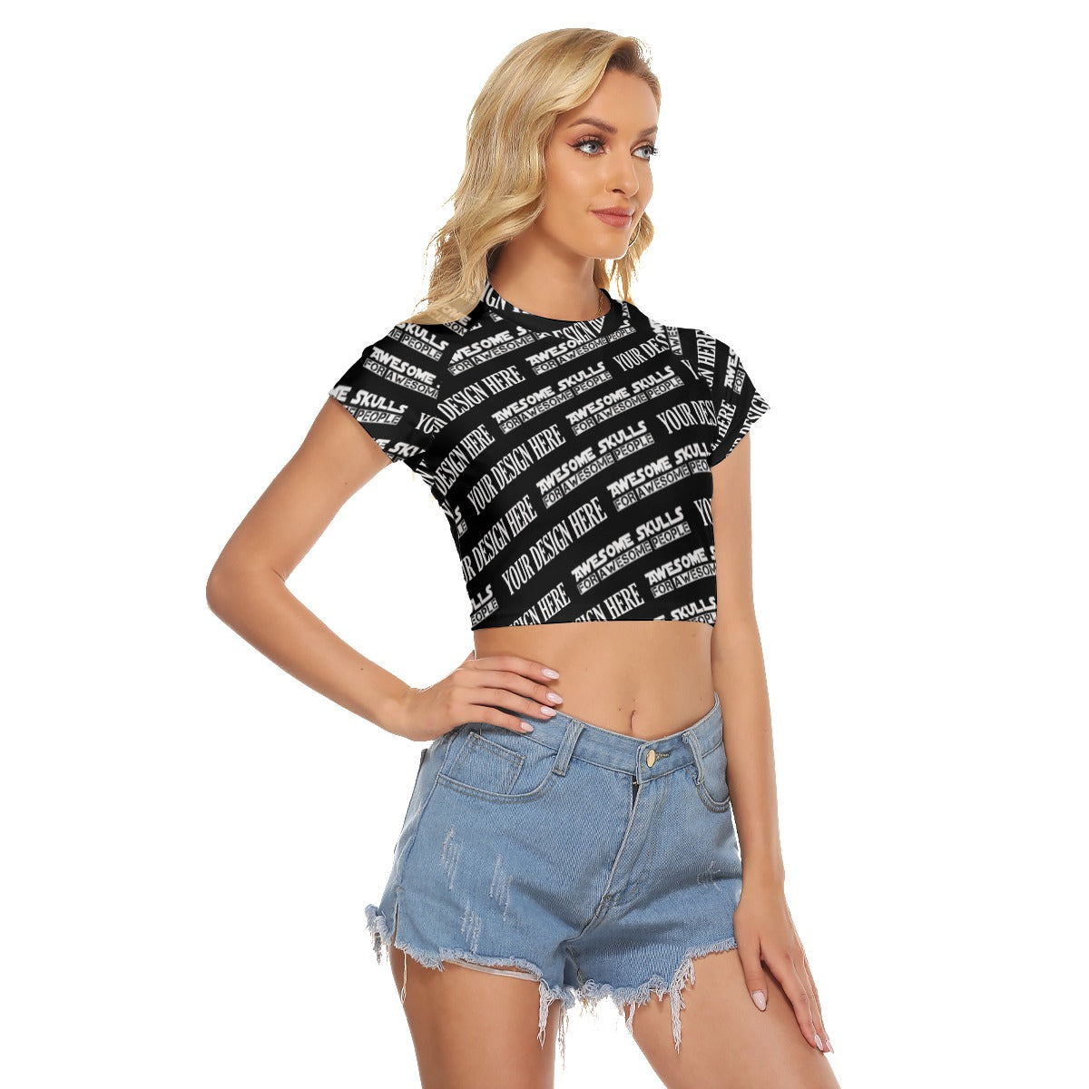 Custom Print on demand Women's Top Raglan Cropped T-shirt