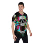 Flaming skull Men's O-Neck T-Shirt, Gothic Halloween Skeleton skull shirt tshirt