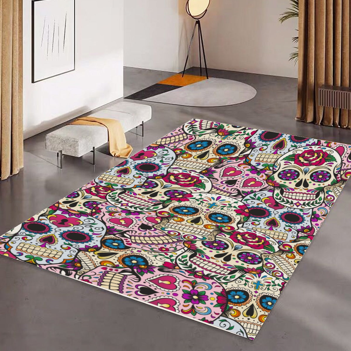 Sugar skull Foldable Rectangular Floor Mat