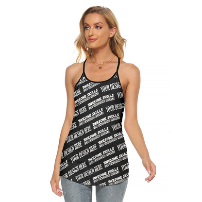 Custom print on demand pod Women's Top Women's Criss-Cross Open Back Tank Top