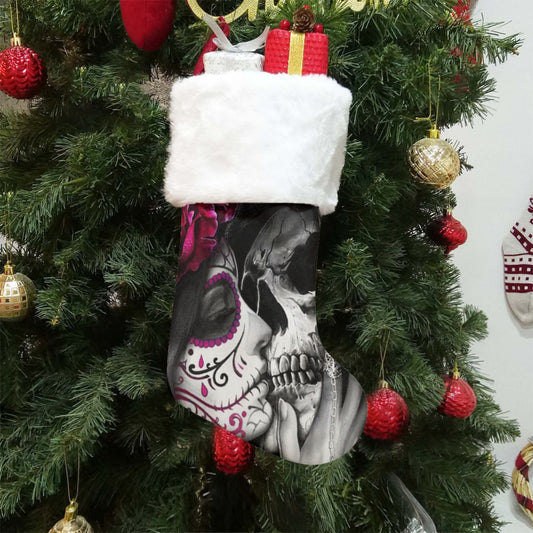 Sugar skull girl kiss Christmas Socks