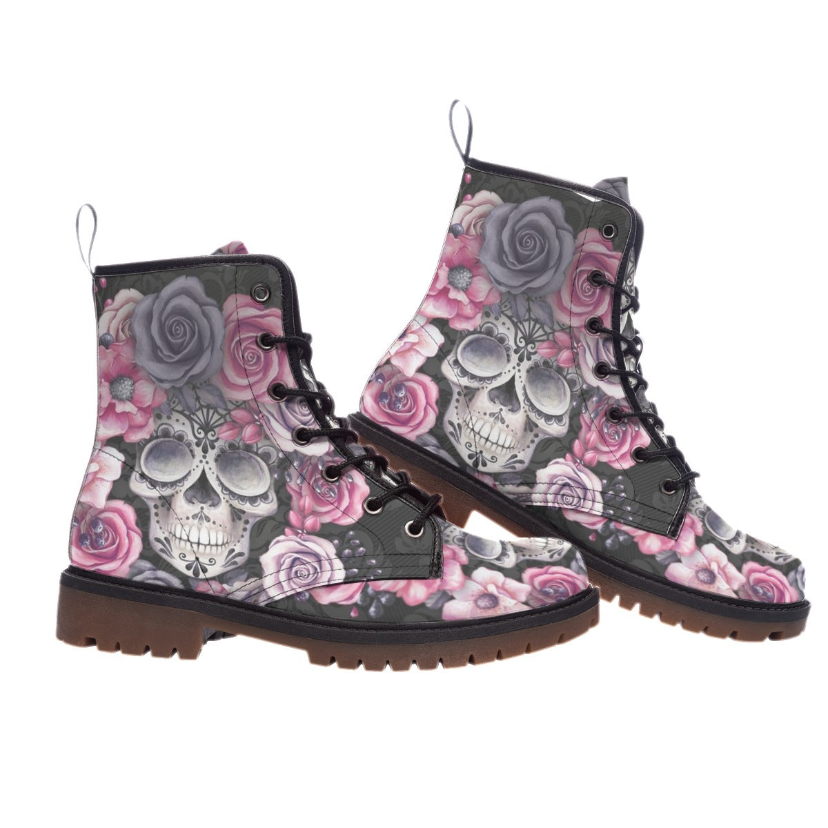 Sugar skull Dia de los muertos boots for men women, Day of the dead skull boots shoes