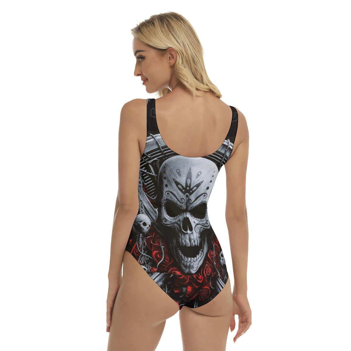 Gothic skull Women's One-piece Swimsuit, Halloween skull swimsuit, day of the dead swimsuit