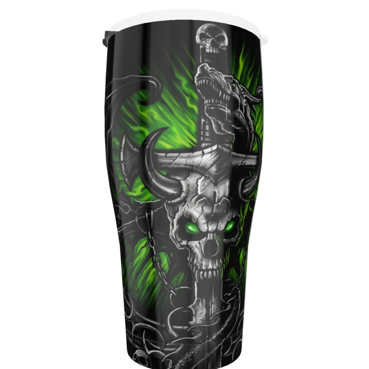 Dragon skull Tumbler 30oz, Gothic skull tumbler cup mug
