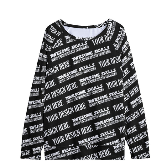 Custom print on demand pod Women's Hoodie Round Neck Raglan Sleeve Sweatshirt