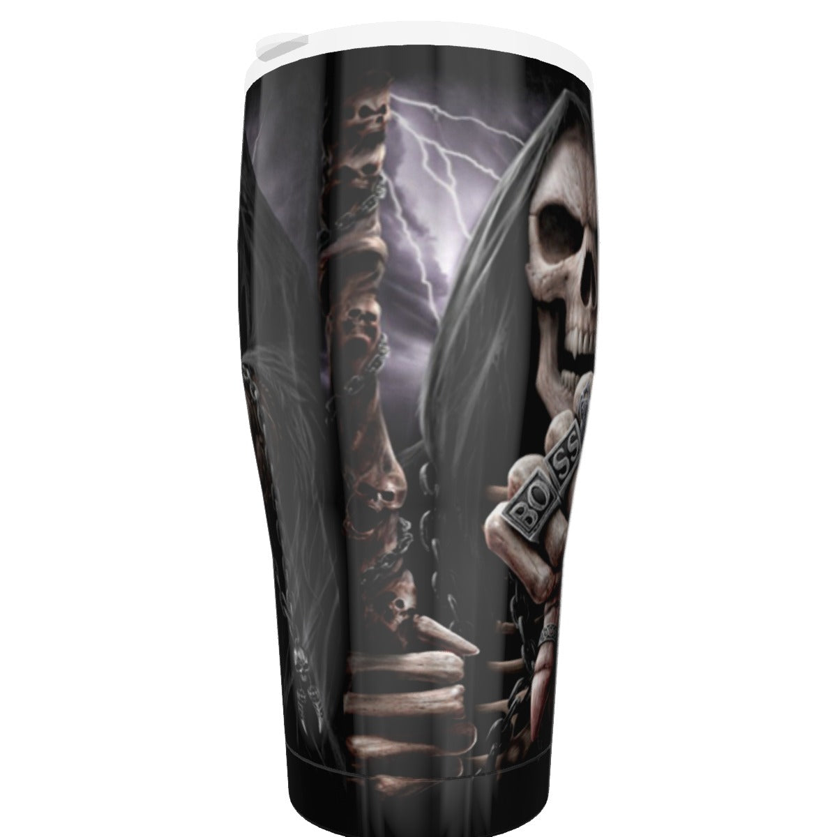 Gothic BOSS grim reaper skull Tumbler 30oz