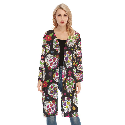 All- Over Print Women's Long Sleeve Mesh Cardigan