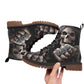 BOSS grim reaper skull men's women's Boots, Gothic skeleton boots shoes for men women