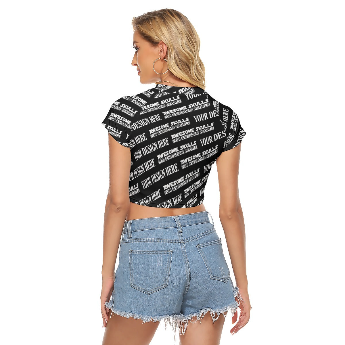 Custom Print on demand Women's Top Raglan Cropped T-shirt