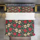 Rose floral sugar skull dia de los muertos Four-piece Duvet Cover Set