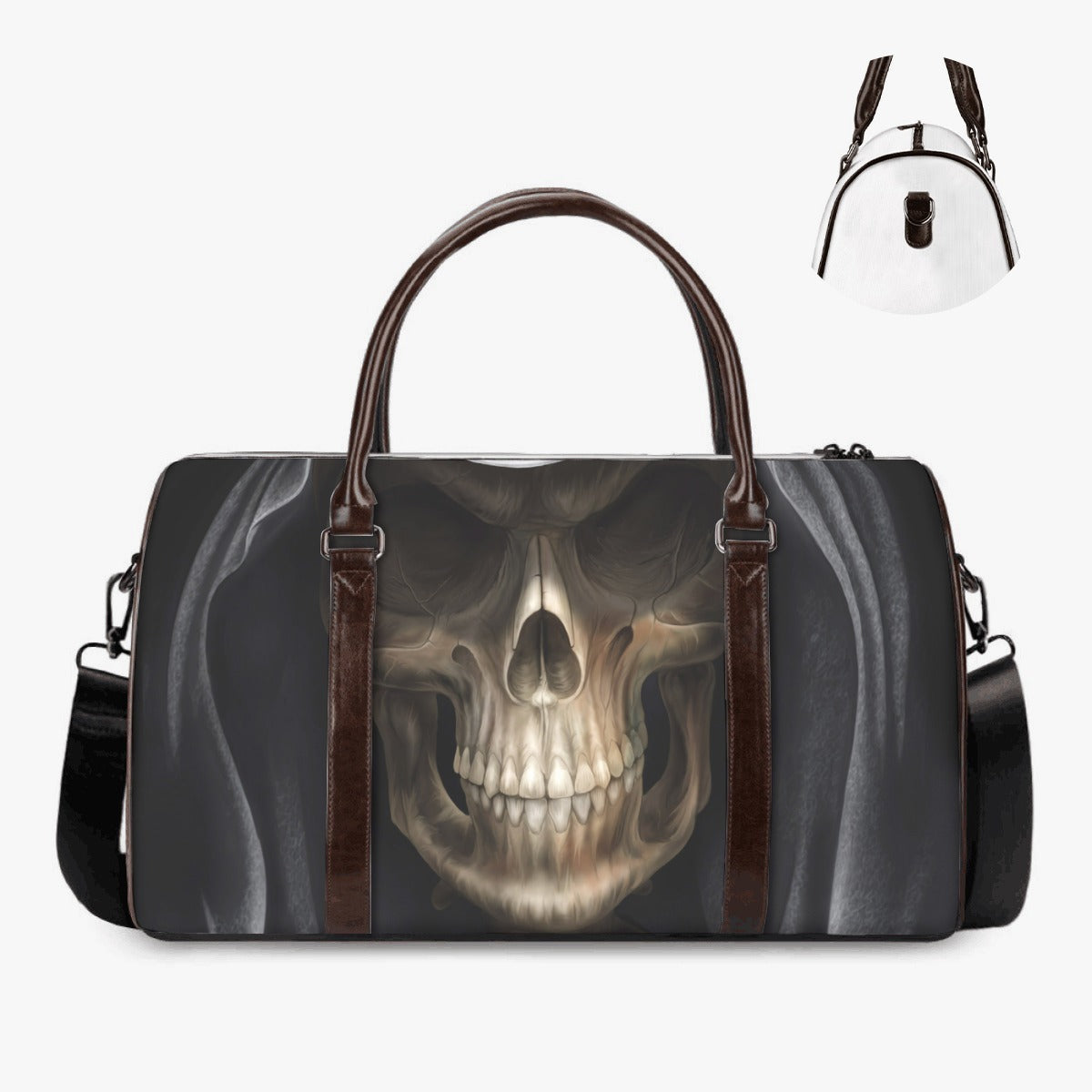 Christmas skull weekender bags, floral skull travel bag, horror Overnight Bag, rose skull Overnight Bag, death skull large travel bag