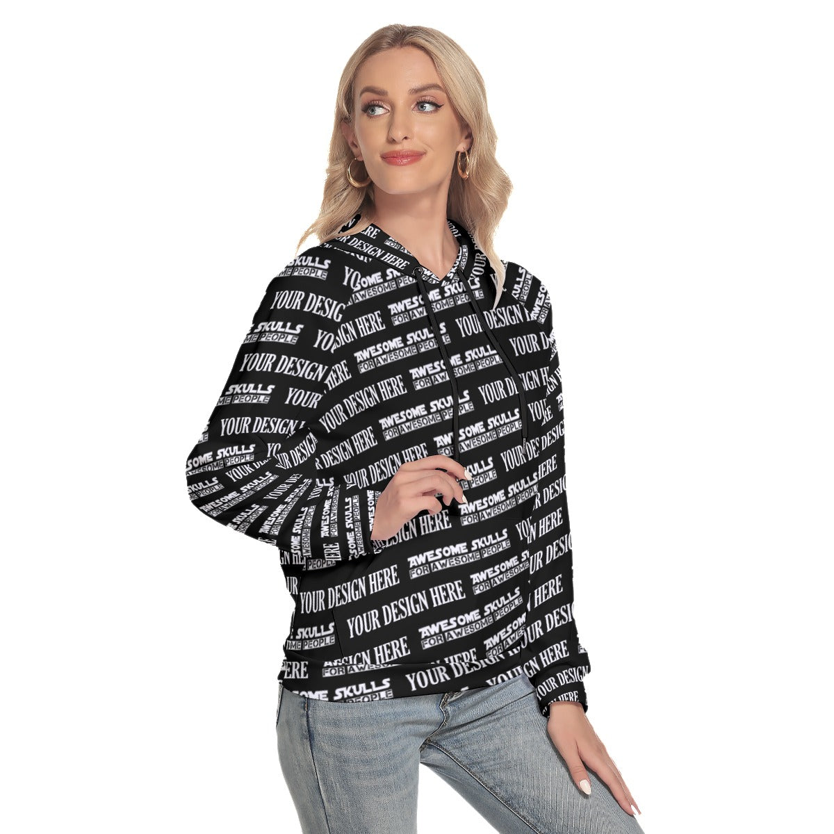 Custom print on demand pod Women's Hoodie With Raglan Sleeve