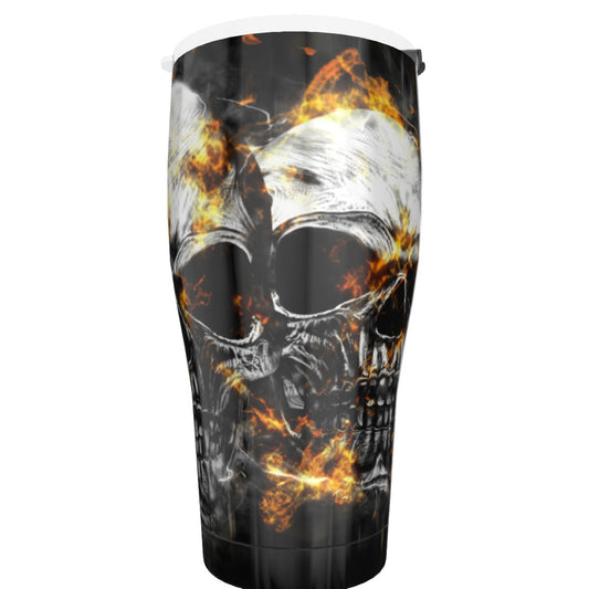 Flaming skull Tumbler 30oz