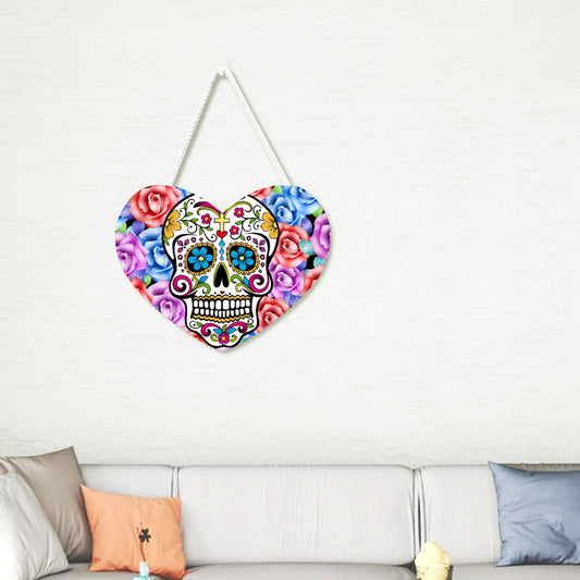 Rose sugar skull Heart-shaped Tablet, sugar skull wall art, skeleton decoration