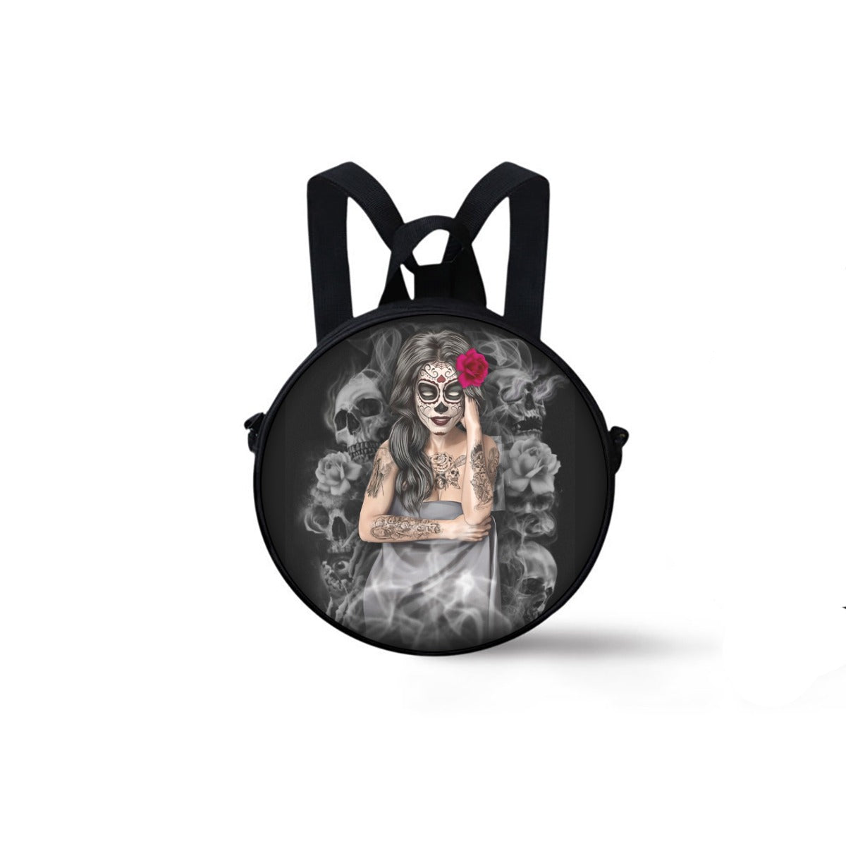 Sugar skull girl Children's Round School Bag, Day of the dead school bags