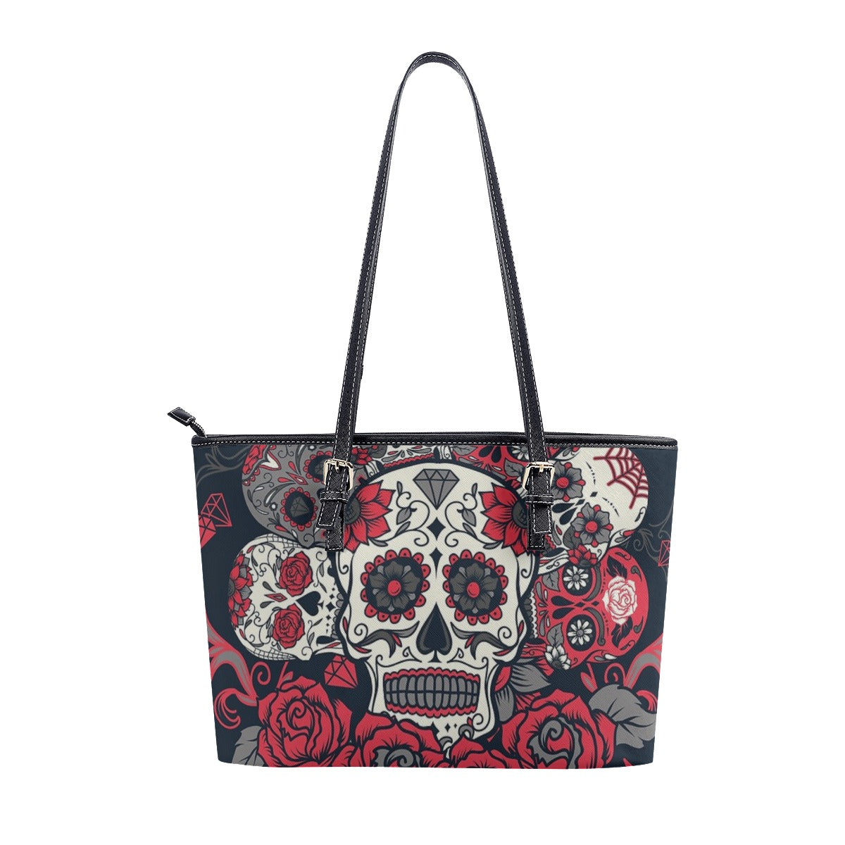 Sugar skull floral skeleton Women's Tote Bag, Day of the dead Mexican calaveras skull tote bag