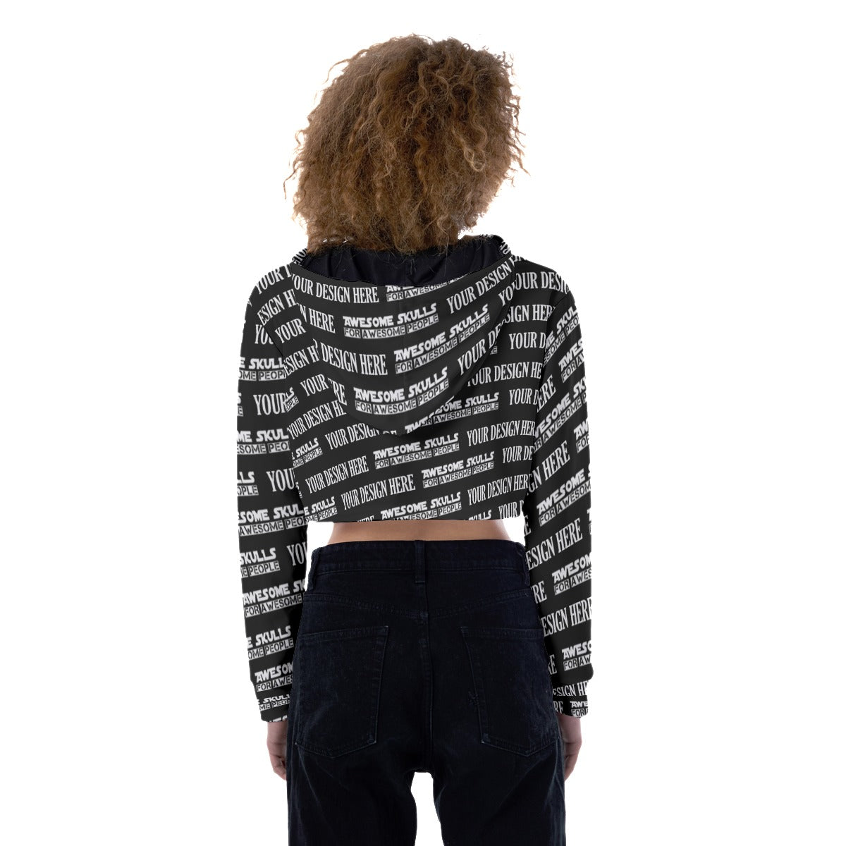 Custom print on demand pod Women's Hoodie Crop Top Hoodie