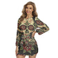 Day of the dead Women's Lantern Sleeve Dress, sugar skull women's dress