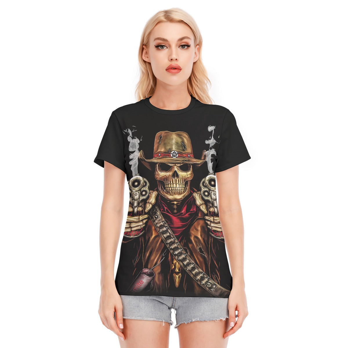 Gothic Grim reaper Women's Round Neck T-Shirt | Cotton