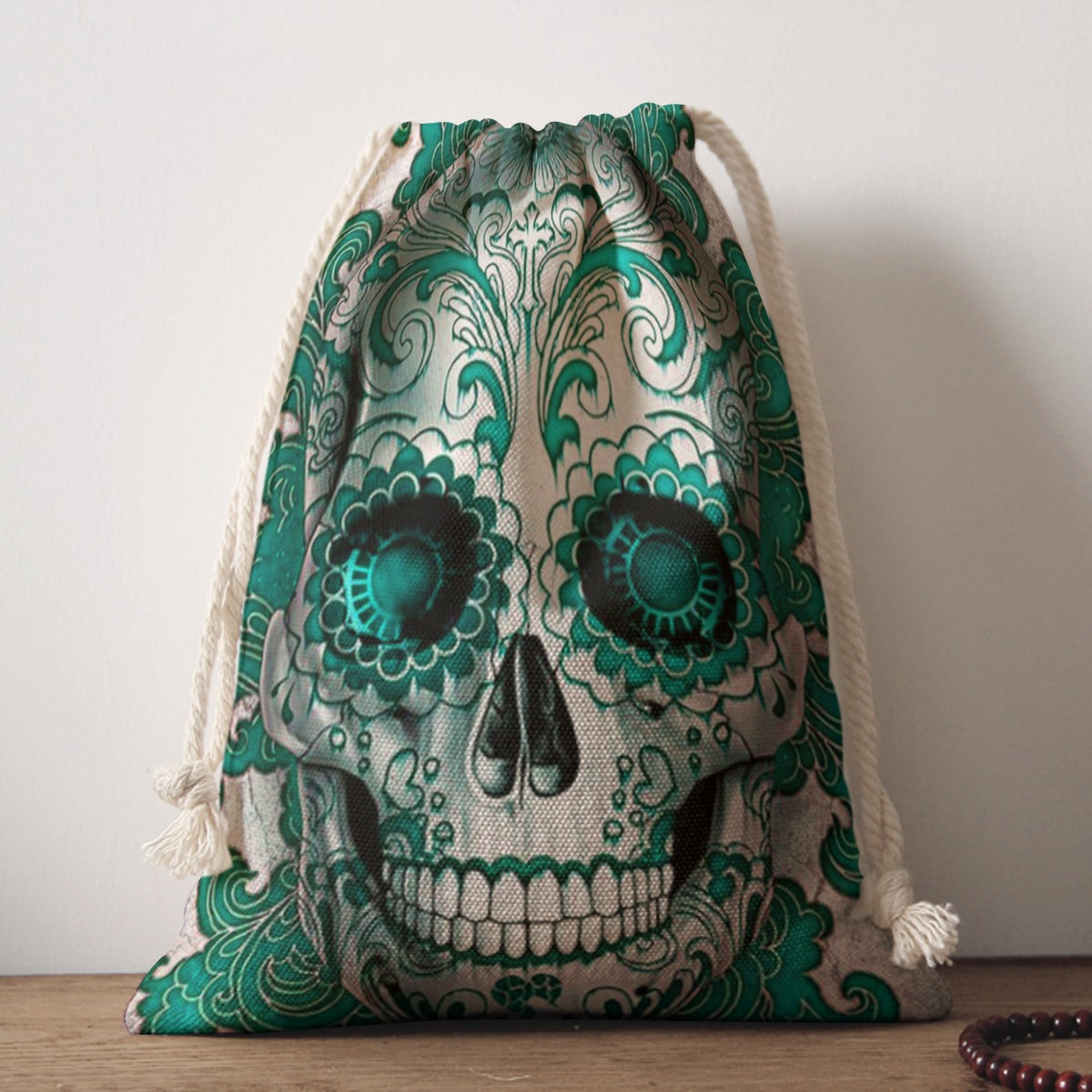 Day of the dead dia de los muertos Drawstring Bag, Gothic skull skeleton Shoulder Handbag backpack