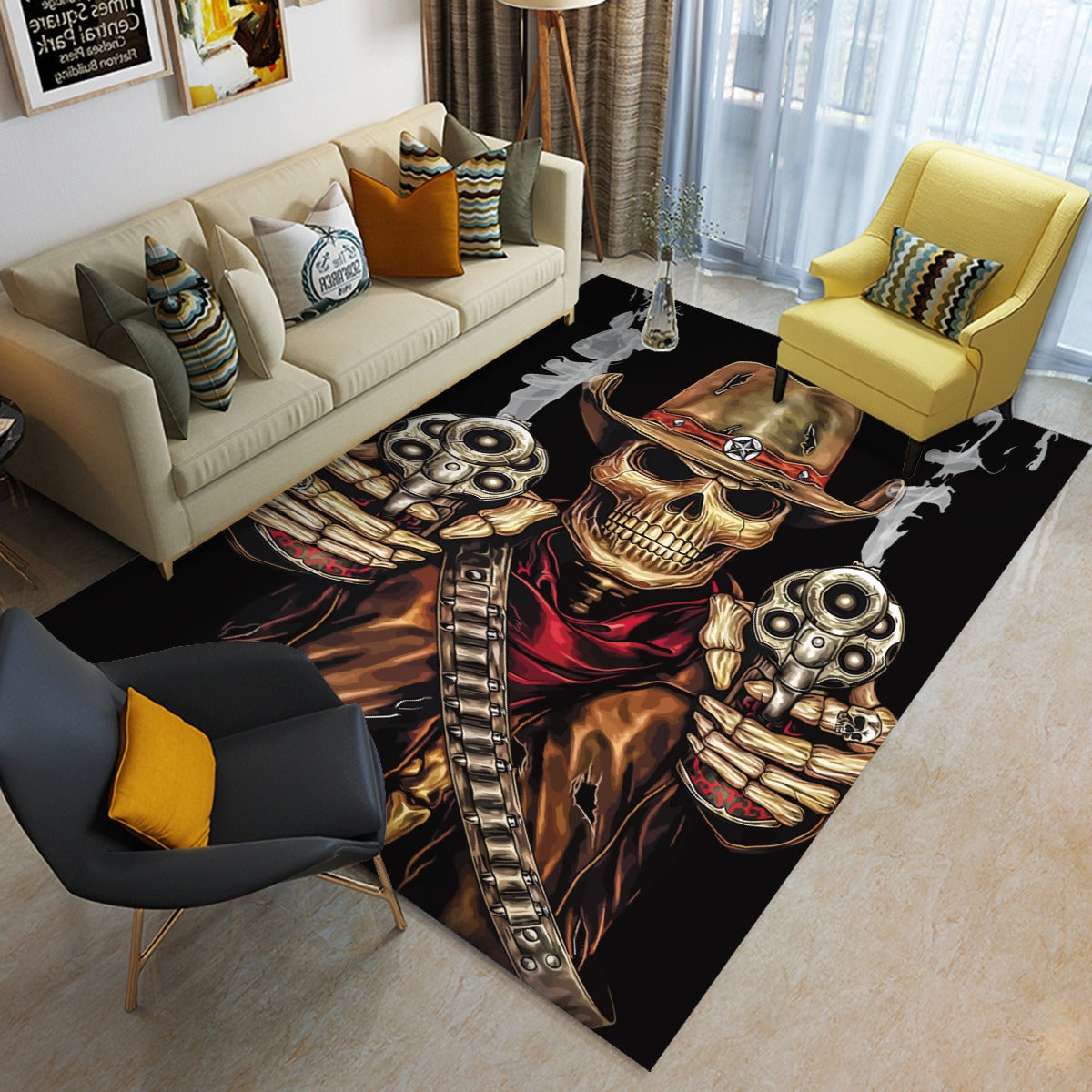 Gothic Grim reaper Halloween Foldable Rectangular Floor Mat