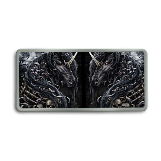 Skull horses Vintage License Plate Decoration Painting, Gothic skeleton horse license plate