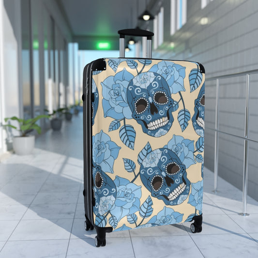 Gothic skull Halloween skeleton Suitcases luggage, skull luggages