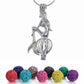 Dragon Skull Angel Horse Dolphin Bear Mermaid Shape Trendy Necklace With 6PCS Lava Rock Beads Velvet Bag Cute Jewelry