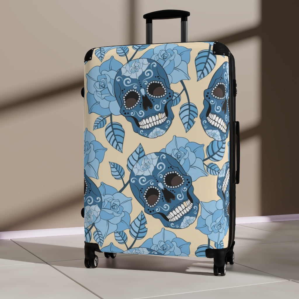 Gothic skull Halloween skeleton Suitcases luggage, skull luggages