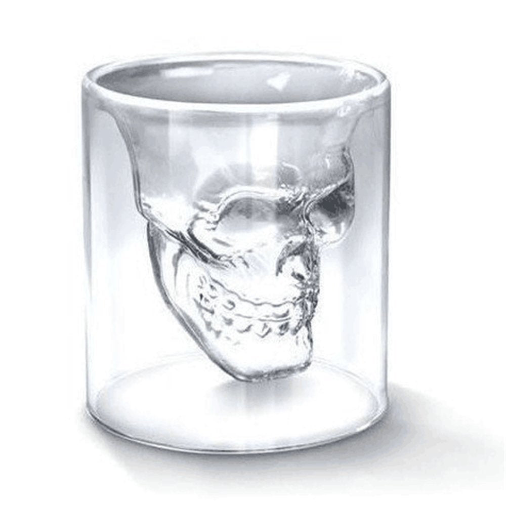 7pcs/set Glass Cup 75ml Crystal Skull Head Shot Glass With 550ml Vodka Bottle Home Bar Mug Beer Wine Champagne Cristal Glass Cup