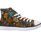 Colorful Sugar Skull Print High Top Canvas Shoes for Women Classic Women Shoes