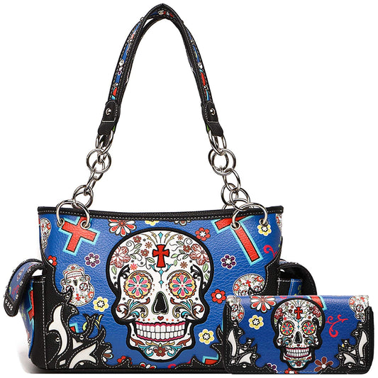 Set of 2 - Sugar Skull Purse & wallet