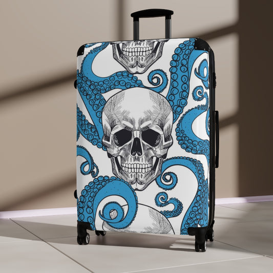 Gothic skull Suitcases, Halloween skeleton skull luggage suitcase