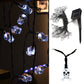 Solar Powered White Skull Lights String, 20ft 30 LED Cool Party Lights