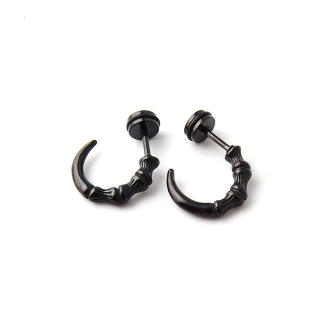 2 pieces Punk Rock Hawk Claw Horns Stainless Steel Stud Earring Men Wing stud earrings Skulls Ear Studs Body Piercing Jewelry