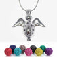 Dragon Skull Angel Horse Dolphin Bear Mermaid Shape Trendy Necklace With 6PCS Lava Rock Beads Velvet Bag Cute Jewelry