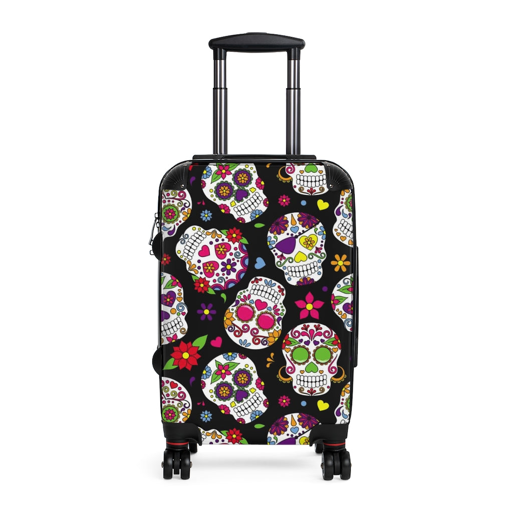 Day of the dead sugar skull Suitcases, floral skull suitcase luggage, sugar skull luggage, dia de los muertos suitcase