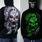 Hot Sell Luminous Sweatshirt Neon Outerwear Zipper 3D Mask Hiphop Outerwear Male Hoodie Pull Cap Personality Mens Clothing