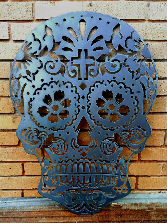 Sugar Skull Wall hanging. Metal cutout.