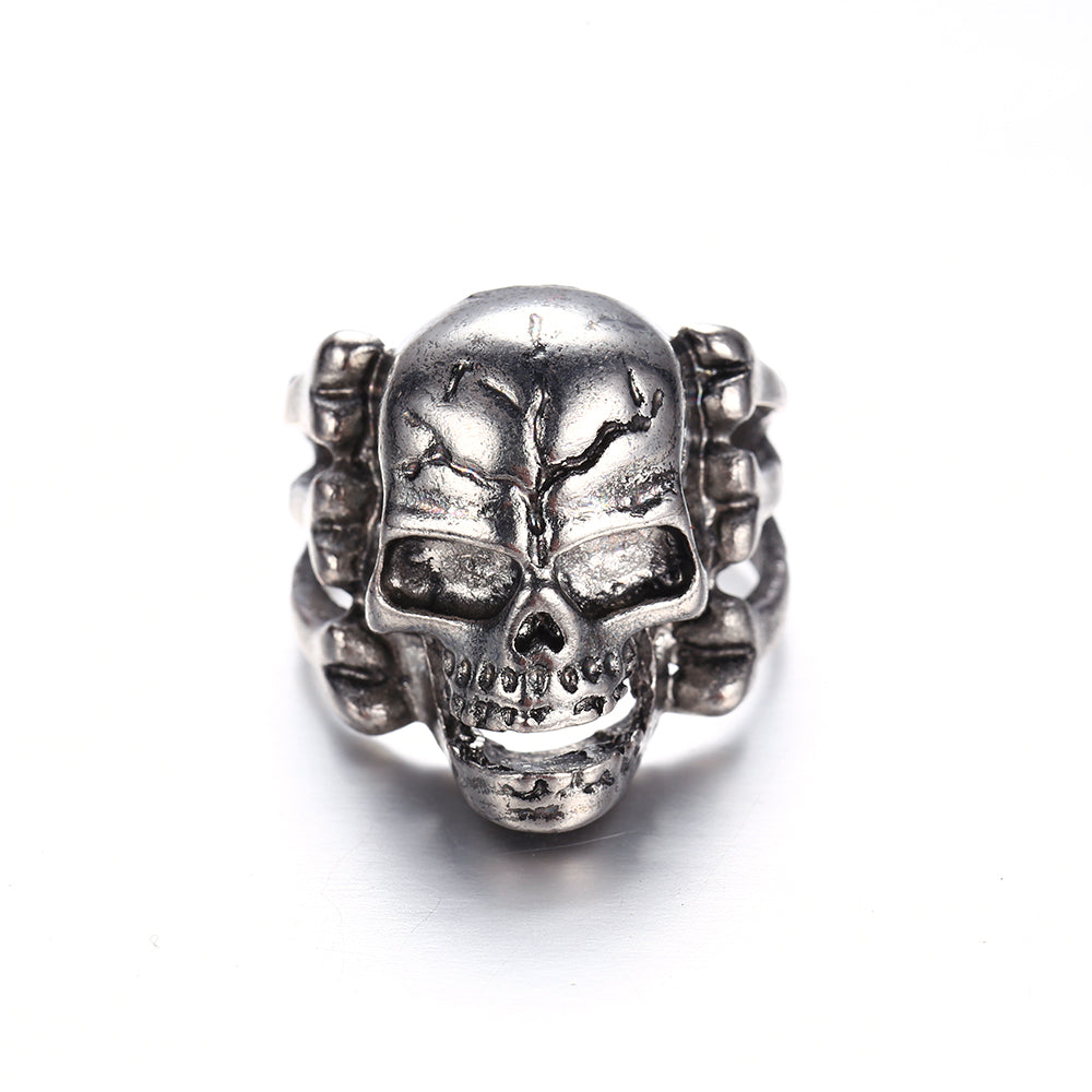 New Man's Ring Gothic Men's Skull Flower Biker Zinc alloy Ring Man fashion rings