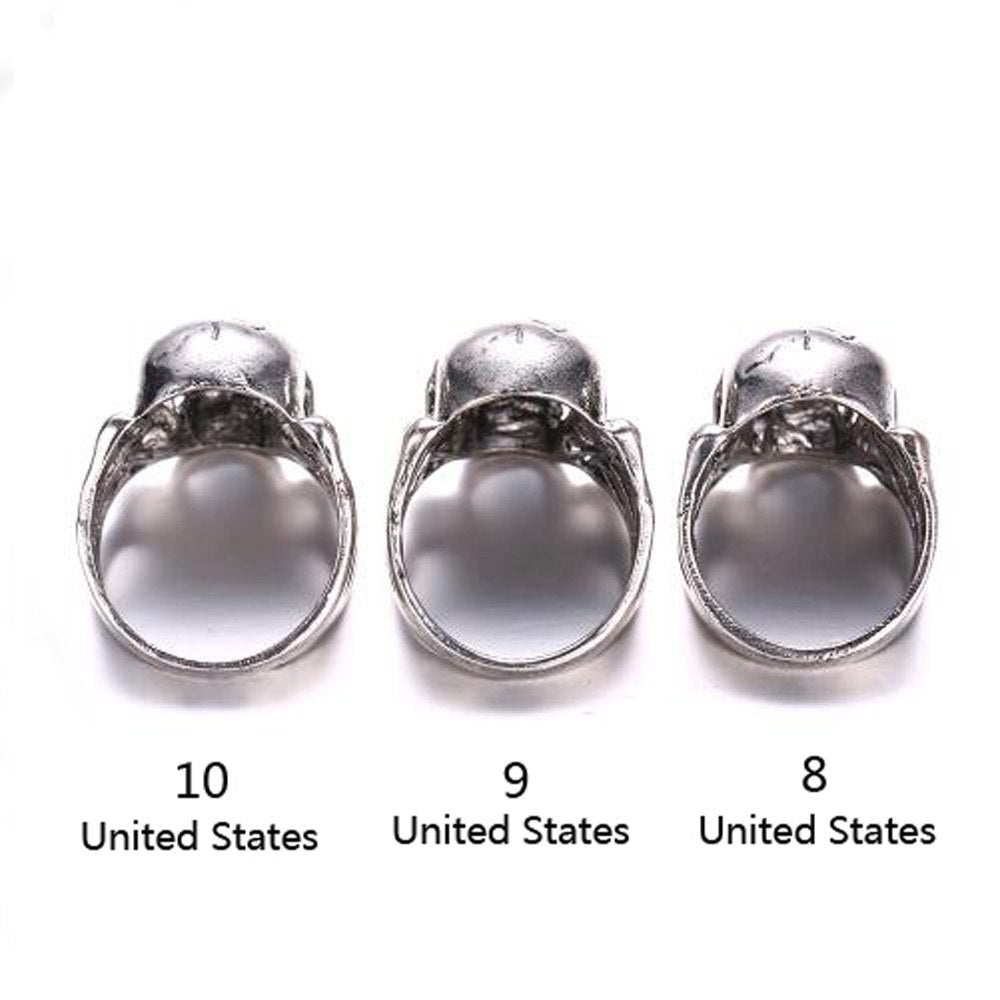 New Man's Ring Gothic Men's Skull Flower Biker Zinc alloy Ring Man fashion rings