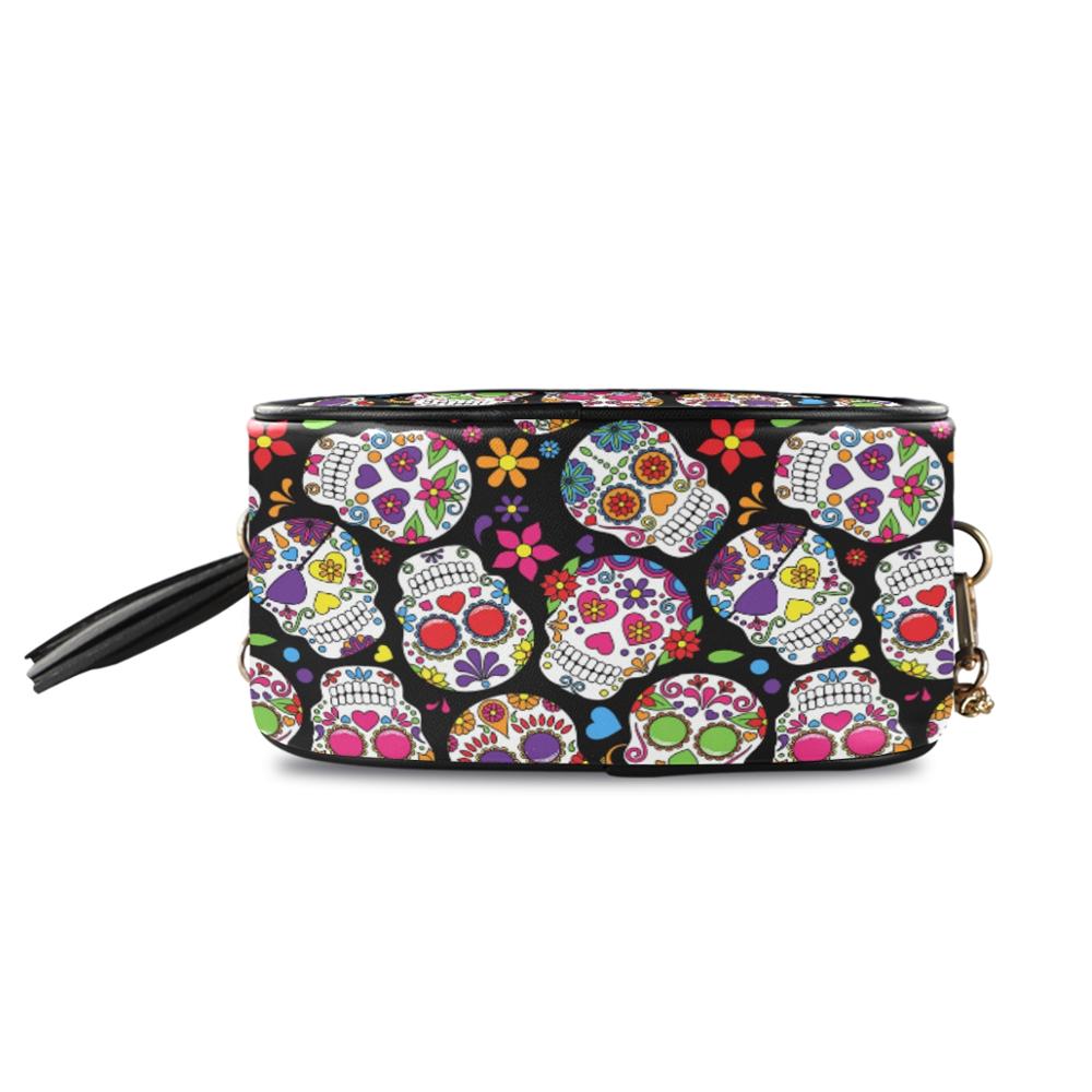 Sugar Skull Shoulder Party flap Chain bags