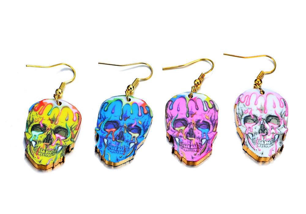Sugar Skull Earring For Women Calavera Sugary-sweet whimsical skull Earrings Mexican Day of the Dead Halloween