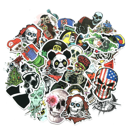 50pcs/pack Terror Series Skull Graffiti Car Sticker