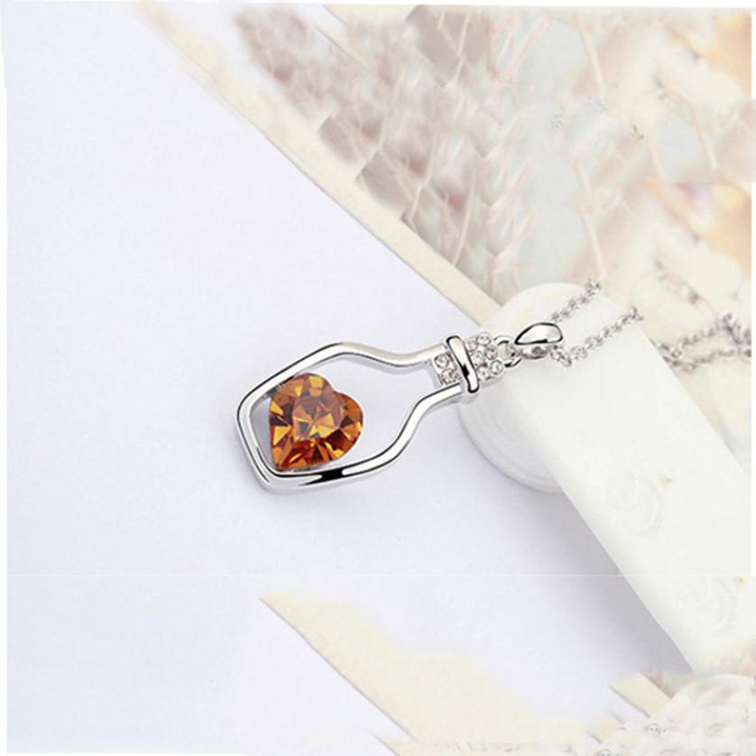 Amazing New Women Ladies New Love Drift Bottles Crystal Chain Pendants Necklace Girl Gift