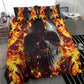 Fire gothic skull bedding duvet cover set