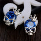 Special Skull With Imperial crown Shape 1pair Silver Color CZ Cubic Zirconia Stud Earrings For Women Wholesale