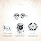 Genuine 925 Sterling Silver Skull Skeleton Stud Earrings for Women Black Clear CZ Sterling Silver Jewelry Brincos SCE064