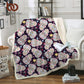 BeddingOutlet Fluffy Fleece Sherpa Blanket Colorful Retro Floral Skull Design Soft Fuzzy Cozy Velvet Front and Fuzzy Sherpa Back