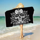 Sugar Skull Bath Towel With Tassels Microfiber Vintage Beach Towel Red White Rectangle Floral Yoga Mat 75x150cm